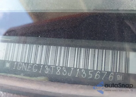 2003 Chevrolet Tahoe Ls z USA, uszkodzony, nr VIN 1GNEC13T83J135676